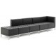 Infinity Black Bonded Leather Straight Backed Cube